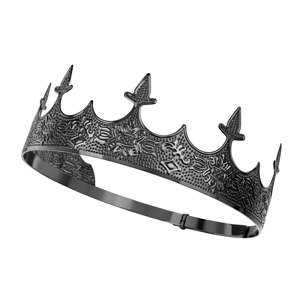 9145 Black King Crown Metal Royal Hairband for Birthday Prom Party Costume
